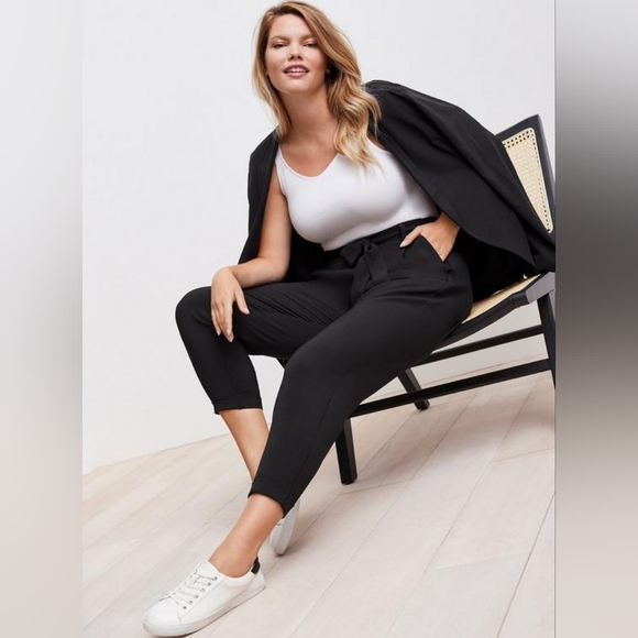 Torrid taper stretch pull-on crepe high rise tie front pant - Picture 8 of 9